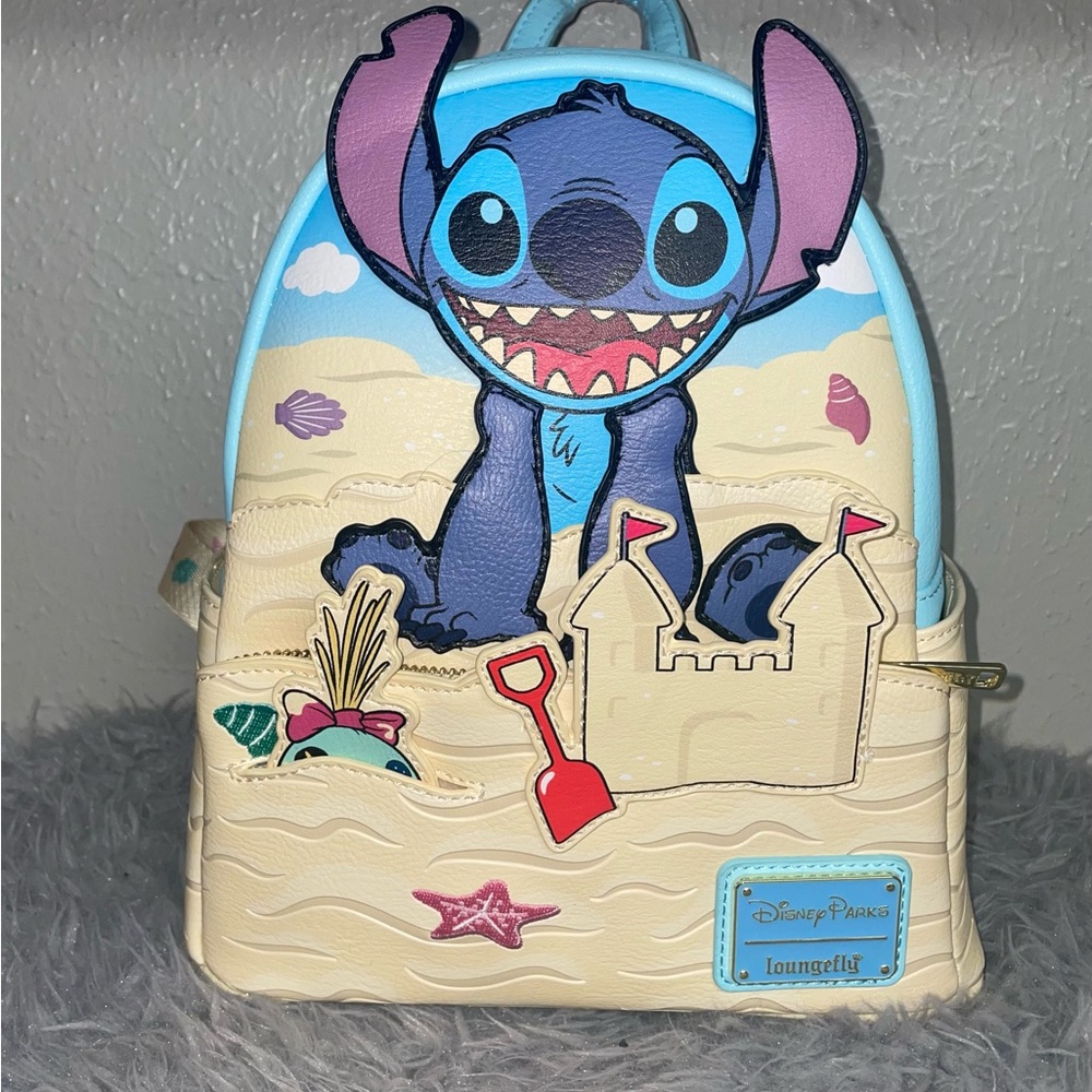 Disney Loungefly Stitch & Scrump Beach Day Sand castle Backpack